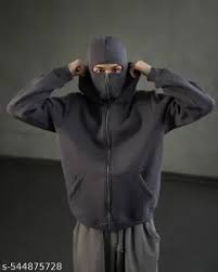 Balaclava Ninja Zipper Hoodie Jacket (BLACK)